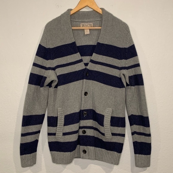 Duluth Trading Co men’s Burly Retirement cardigan sweater striped M - Picture 1 of 7